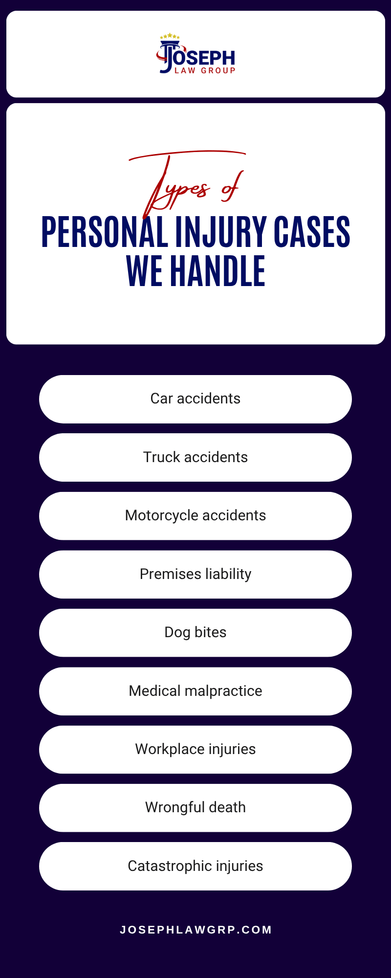 Personal Injury Cases We Handle Infographic